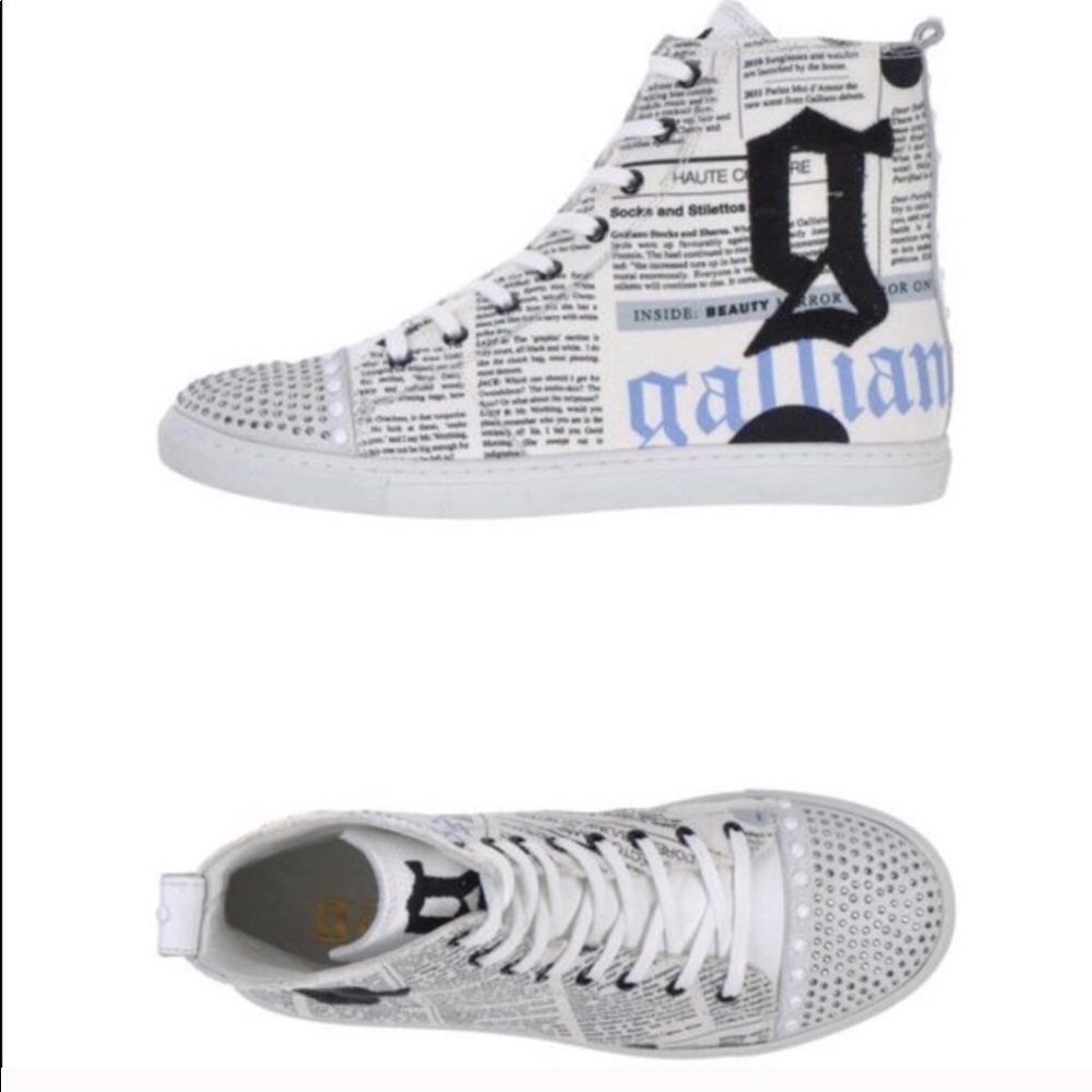 John Galliano High Top Sneakers with crystals 36